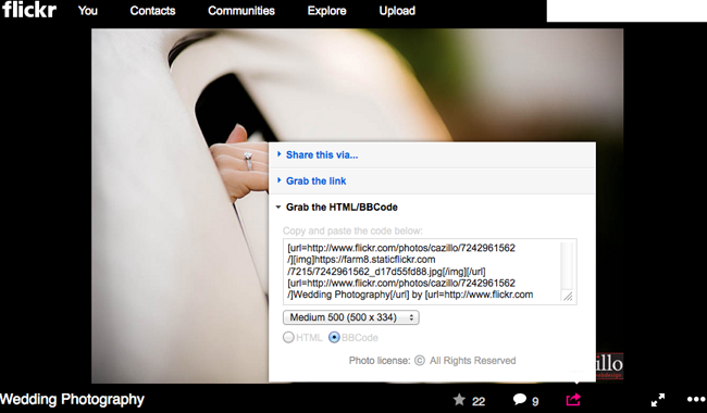 Post images to forum from Flickr